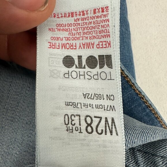 Topshop Jamie Moto High Waist Distressed Denim Jeans Women W28 L30 - Picture 5 of 7